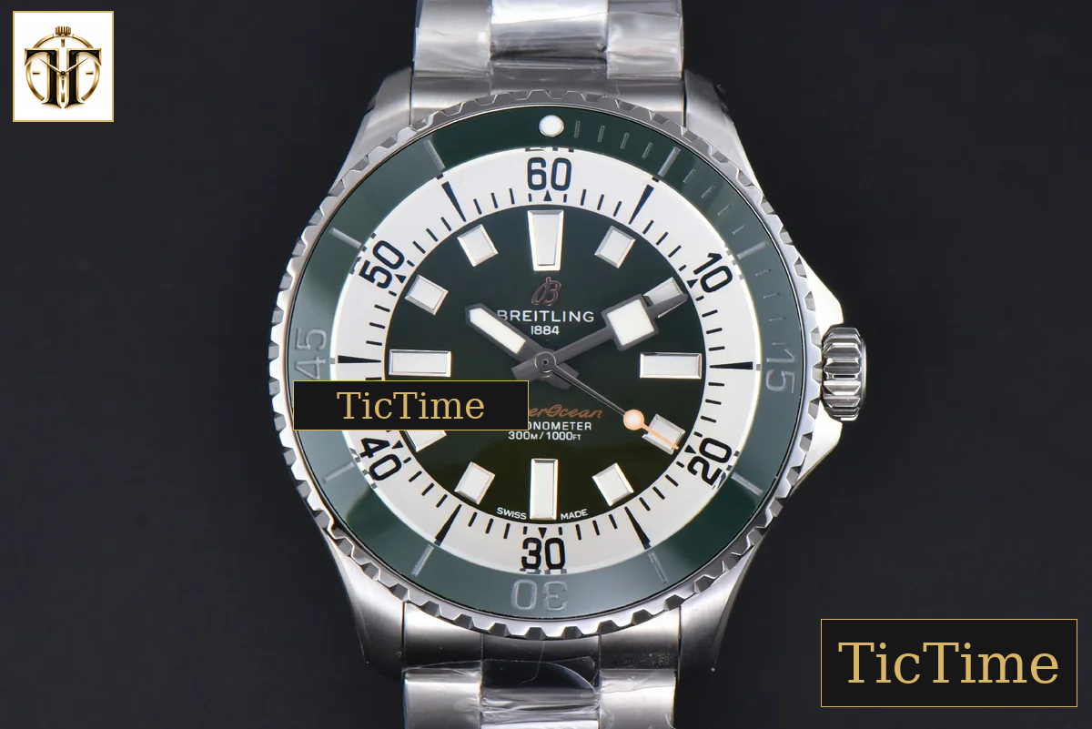 SuperOcean 44mm TF Green/White Dial SS Bracelet A2824 — foto 2