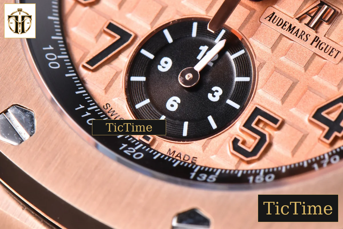 Royal Oak Offshore 26470OR 44mm JF RG YG Dial Black Subdial Black Leather Strap A3126 — foto 6