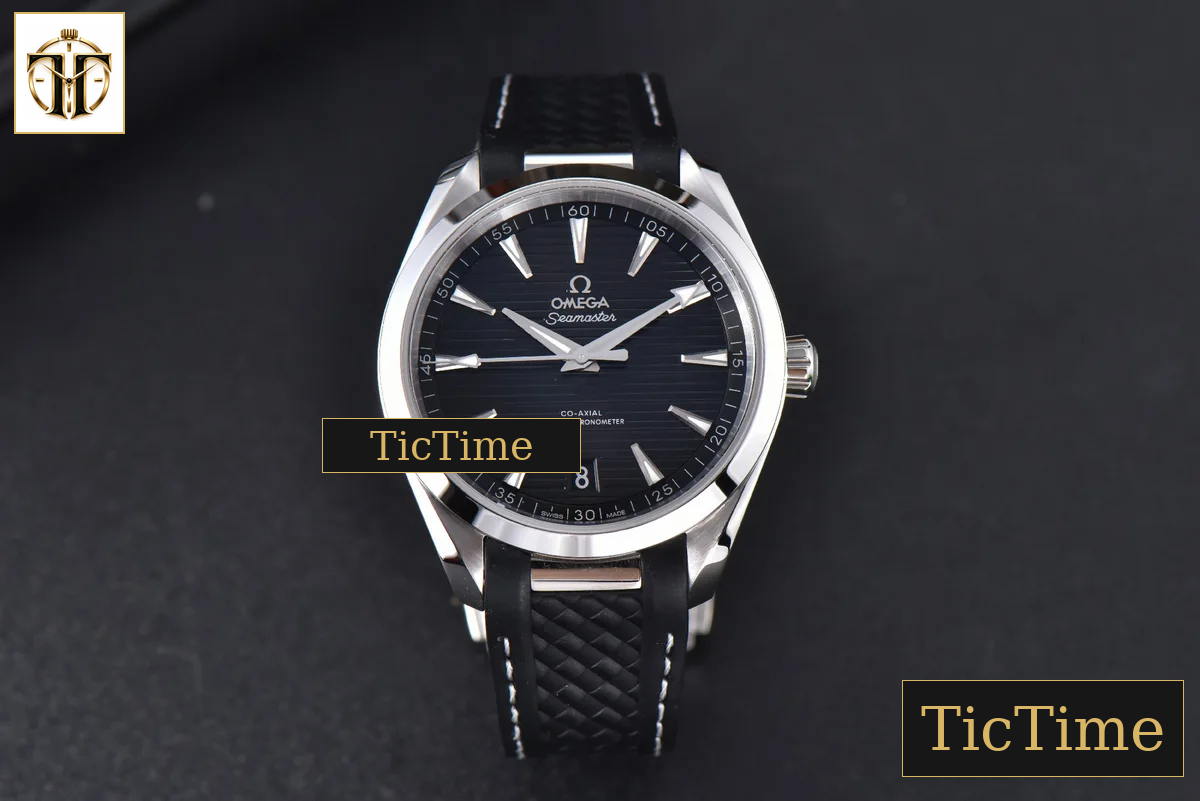 Aqua Terra 150M SeaMaster 41mm VSF Black Dial Silver Hands Black Rubber Strap A8900 — foto 2