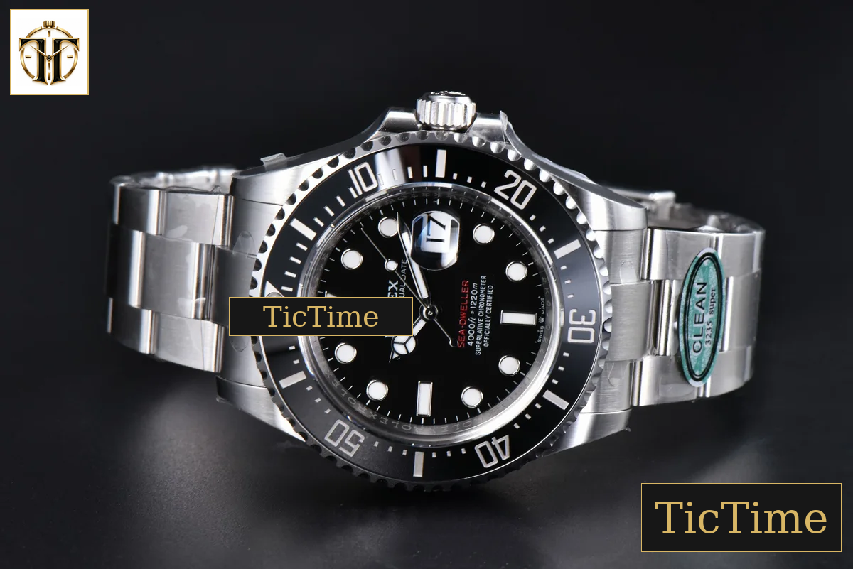 Sea-Dweller 126600 43mm Clean Factory Black Ceramic ‘Red Text’ SS Bracelet VR3235 — foto 15