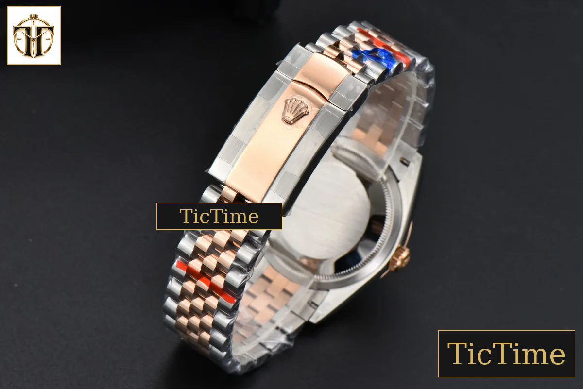 DateJust 36mm BPF RG/SS Fluted Bezel Silver Plam Dial Jubilee Bracelet A2824 — foto 25