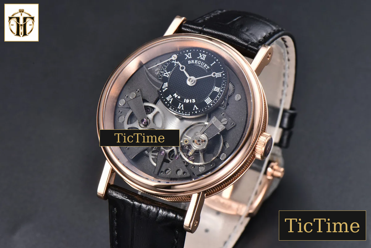 Tradition 7057BR 40mm ZF RG Gray Dial Black Subdial Black Leather Strap A505 — foto 3