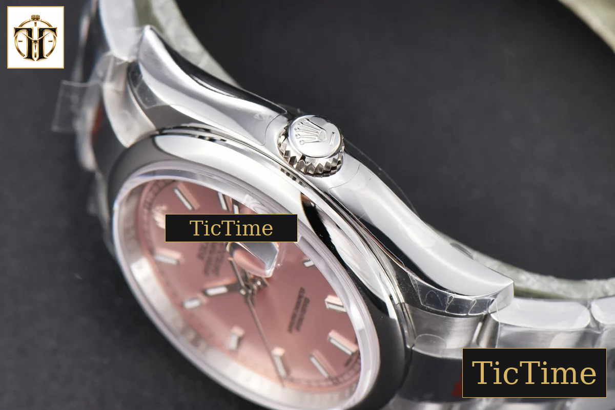 DateJust 36mm GMF SS Smooth Bezel Pink Dial Lume Marker Oyster Bracelet VR3235 — foto 15