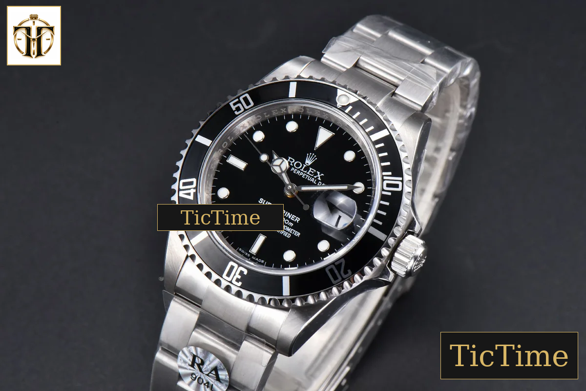 Submariner LN 16610 40mm RAF Black Bezel 904L SS Bracelet Rehaut SH3135 — foto 5