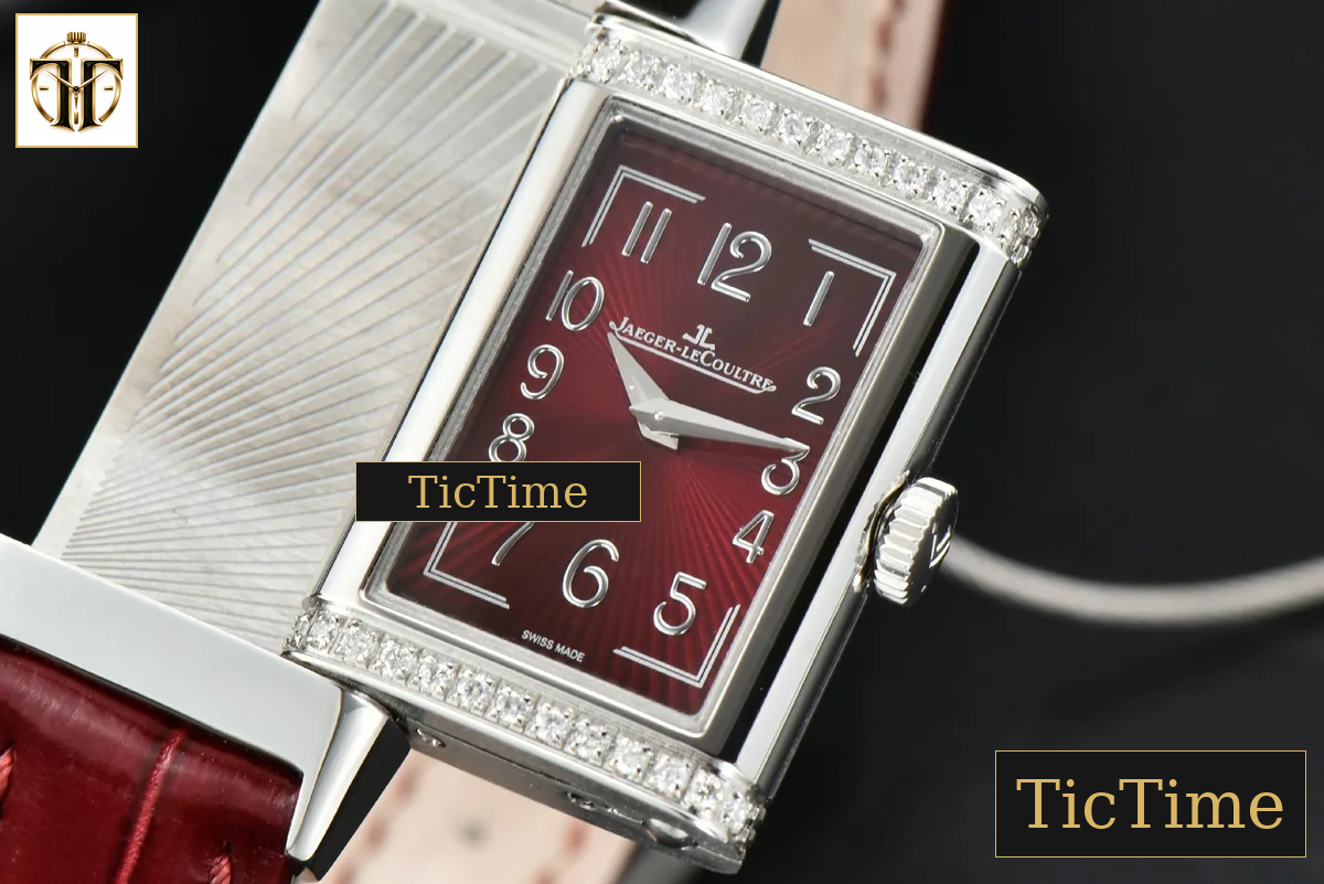 Reverso One 3288420 20mm IMF Diamond White Moissanite Red Leather Strap (wth CZ stones ) Swiss Quartz — foto 10