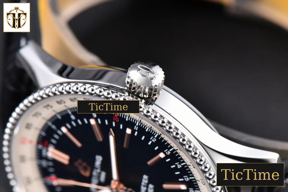 Navitimer 41mm TF SS Black Dial White Bezel Black Leather Strap A2824 — foto 12
