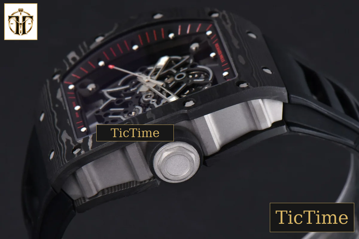 NTPT RM055 43mm ZF Black Bezel Black Crown Black Rubber Strap V6 RMUL2 — foto 13