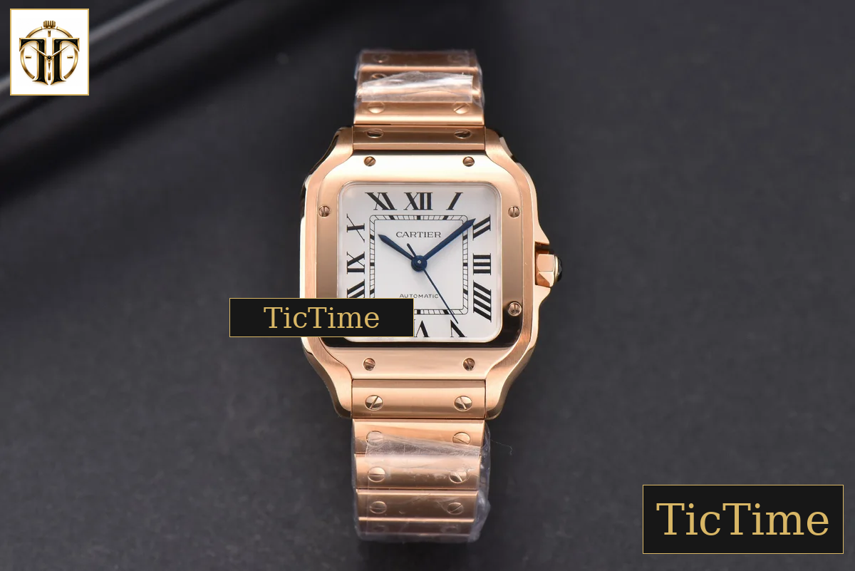 Santos de Cartier Medium 35mm BVF RG White Dial RG Bracelet Miyota 9039 — foto 2