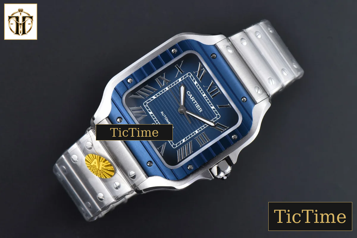 Santos de Cartier XL 40mm AF SS Blue Dial Blue Bezel SS Bracelet Miyota 9015 — foto 3