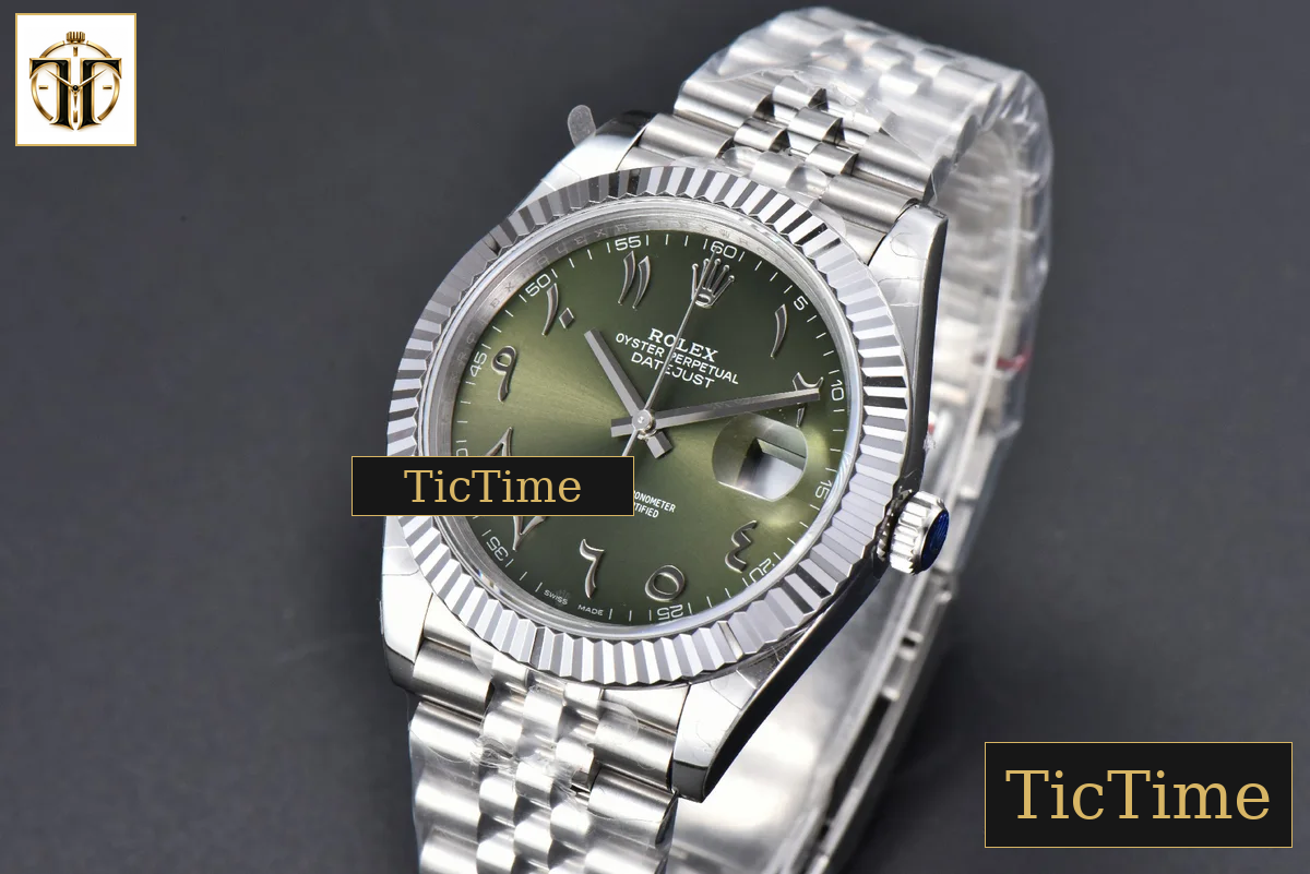 DateJust 126334 41mm BPF Olive Green Arabic Dial Jubilee Bracelet A2824 — foto 4