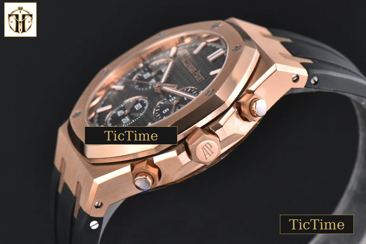 Royal Oak Chronograph 26240 41mm APSF RG Green Checkered Dial Green Subdial Black Rubber Strap V2 SH4401 — foto 12