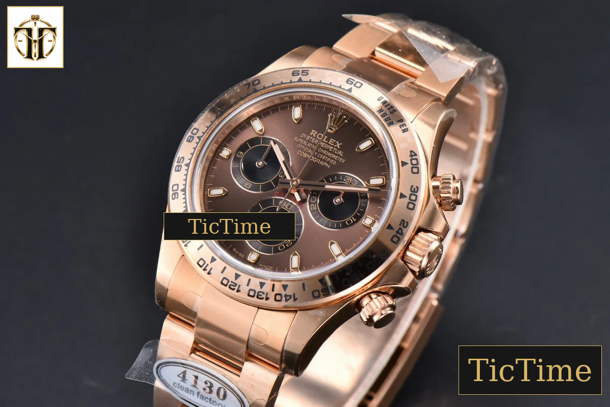 Daytona 116505 40mm Clean Factory RG Brown Dial Black Subdials RG Bracelet A4130 — foto 5