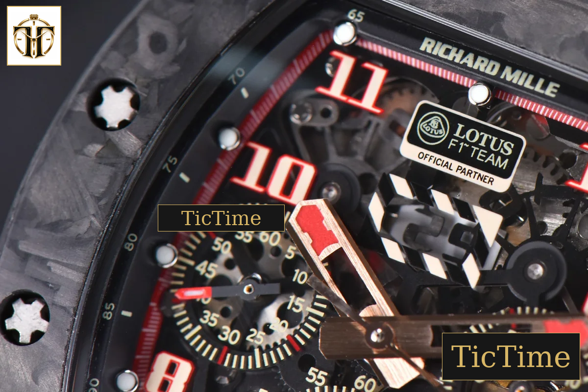 NTPT Chrono RM011 KVF Skeleton Dial RG Crown Black Rubber Strap V2 A7750 — foto 5
