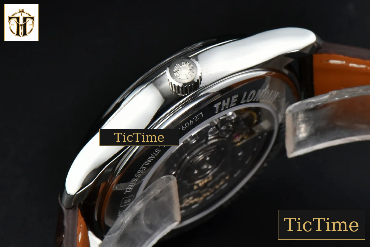 Master Moonphase 40mm GF White Dial Digital Marker Brown Leather Strap A899 — foto 13
