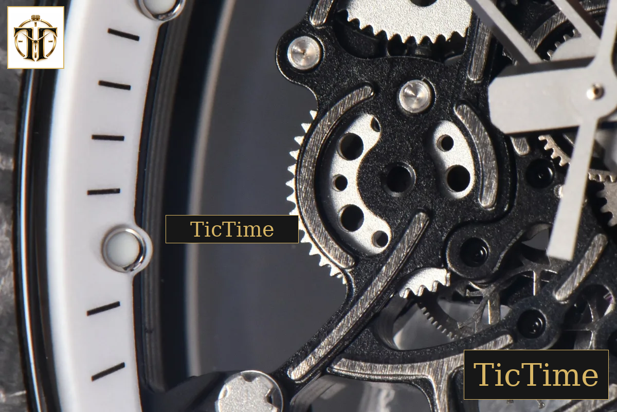 NTPT RM055 42.7mm BBRF White Skeleton Dial White Rubber Strap RMUL2 — foto 9