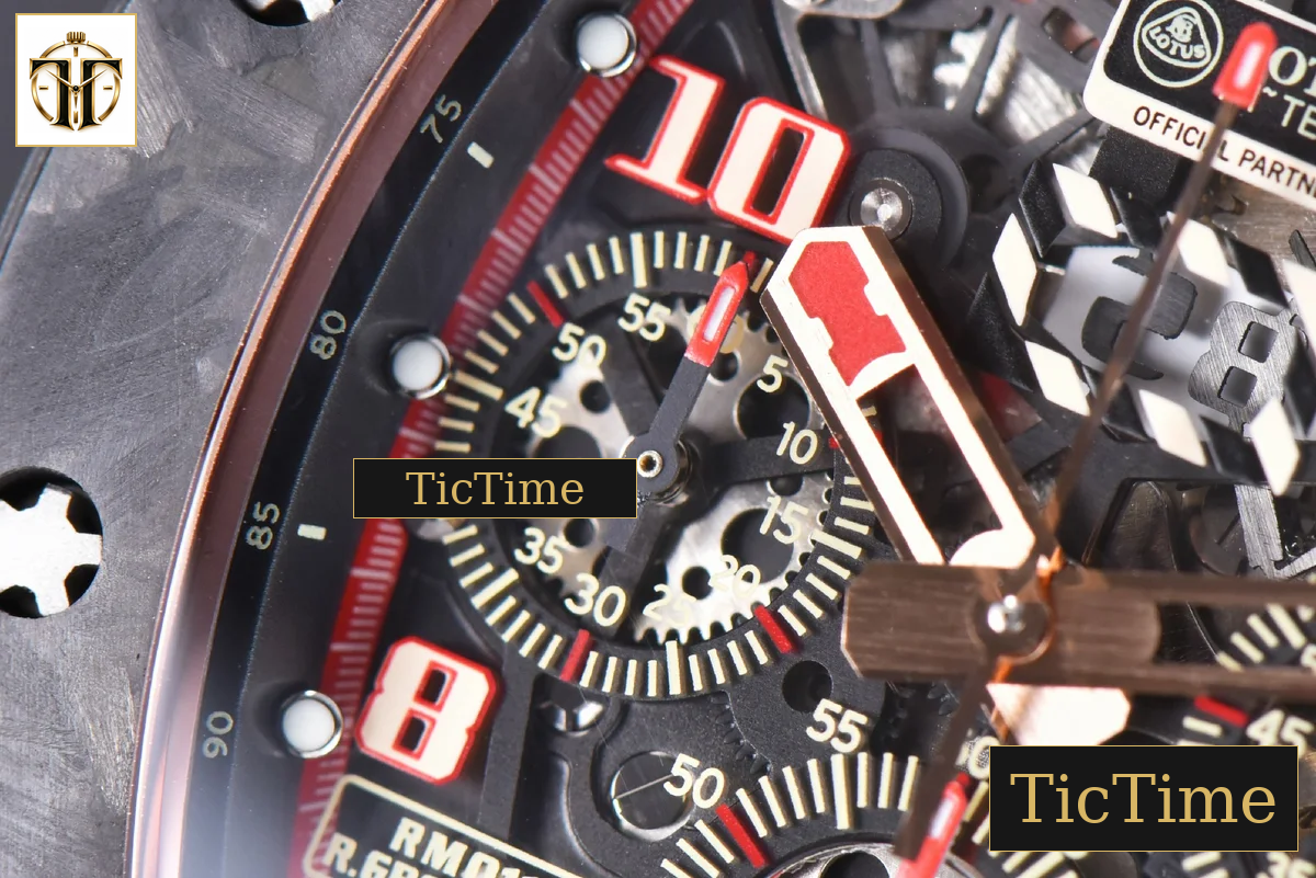 NTPT Chrono RM011 KVF Red Skeleton Dial Red Crown Red Rubber Strap V2 A7750 — foto 6
