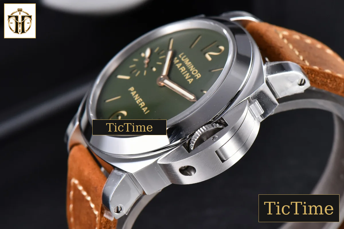 Luminor Marina PAM911 44mm Noob Green Dial Brown Leather Strap A6497 — foto 8