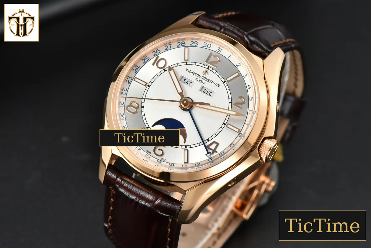 Fiftysix Complete Calendar 40mm ZF RG White Dial Brown Leather Strap A2460 — foto 4