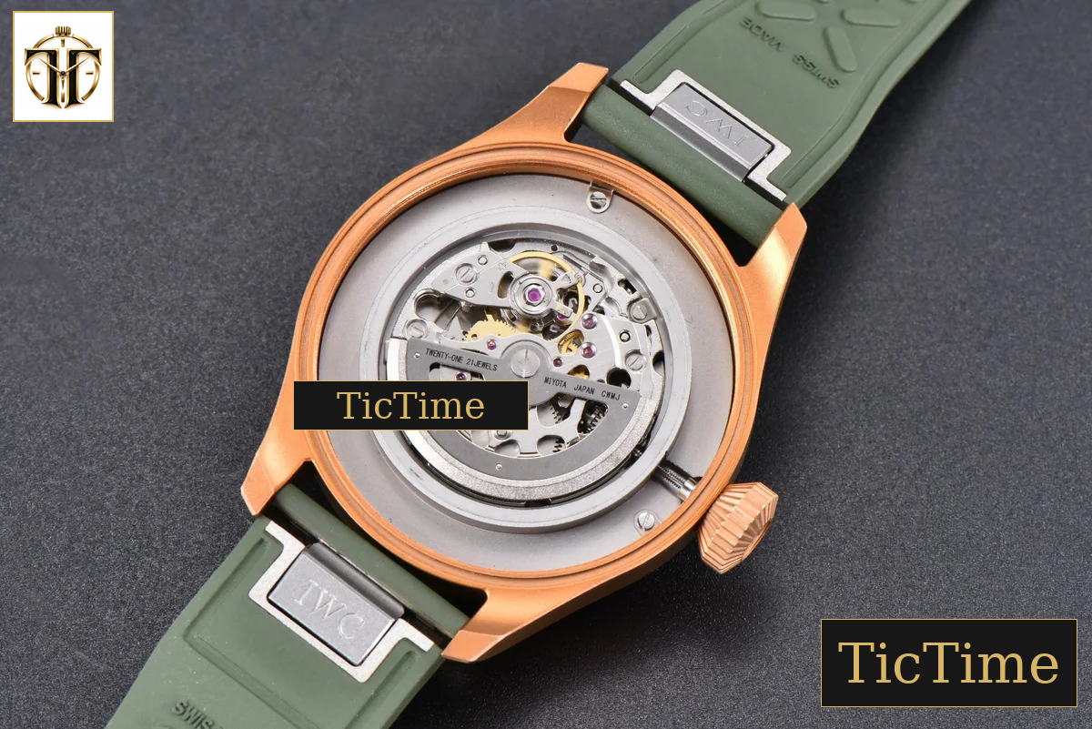 Big Pilot IW329702 43.8mm M+F Bronze Green Dial Green Rubber Strap A2892 — foto 16
