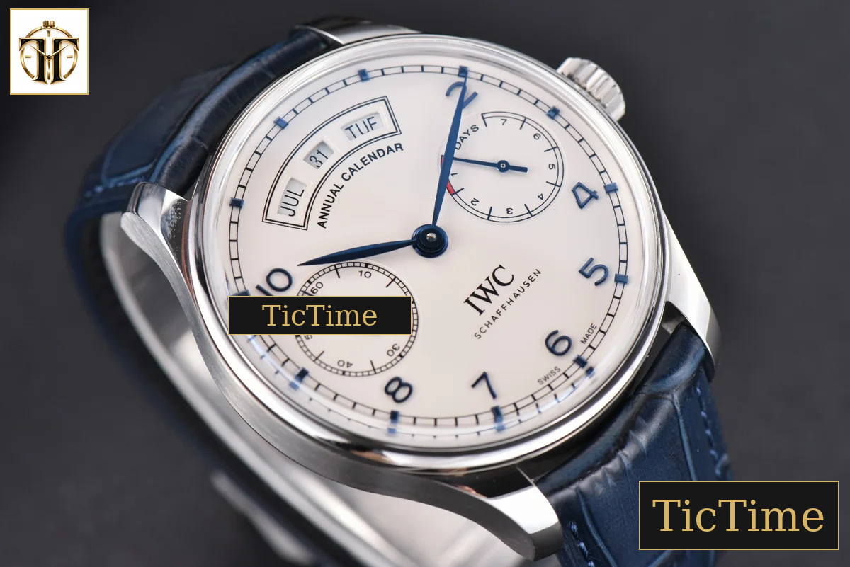 Portuguese PR Annual Calendar IW503502 44mm ZF White Dial Blue Leather Strap A5280 — foto 9