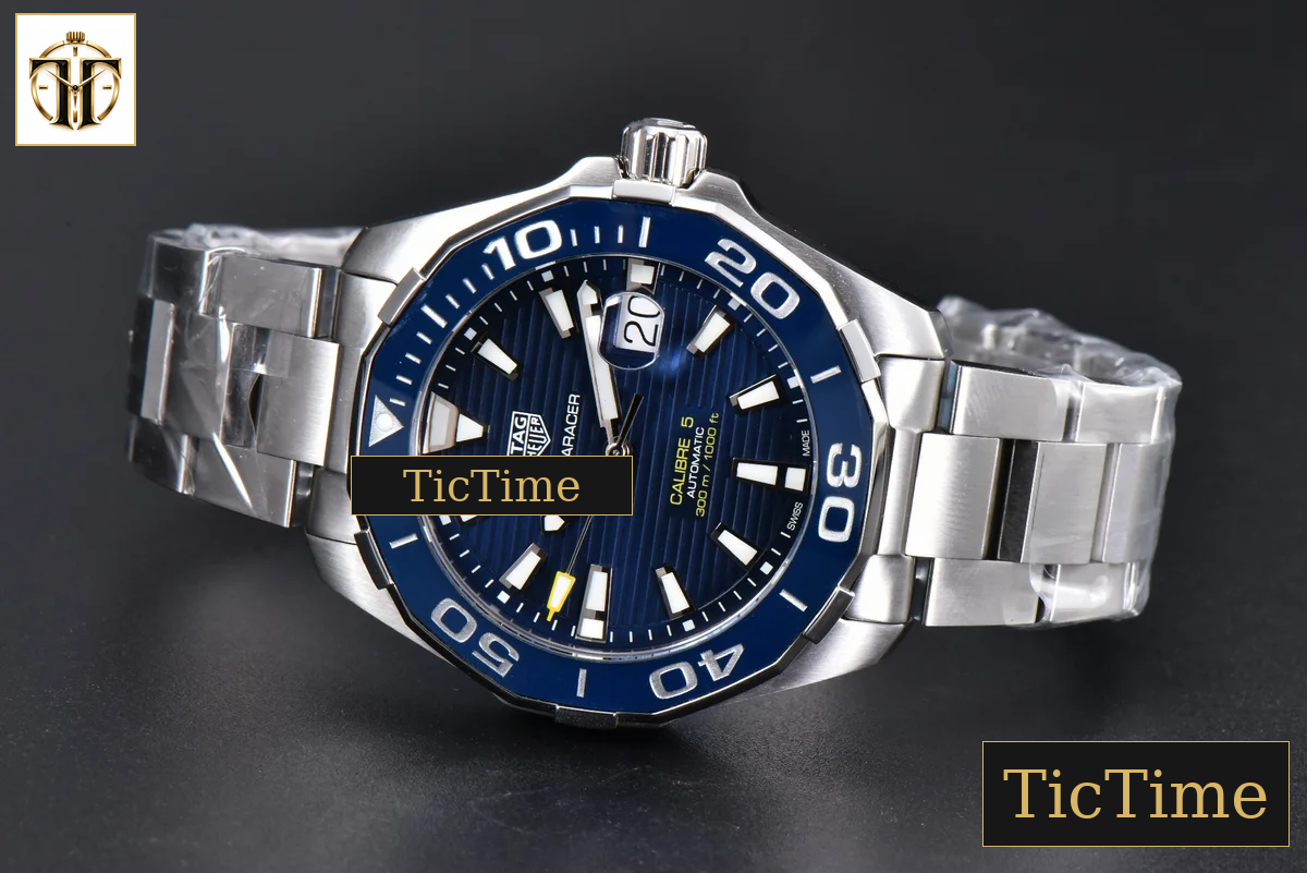Aquaracer Calibre 5 43mm OF Blue Dial Silver Hand SS Bracelet SW200 — foto 12
