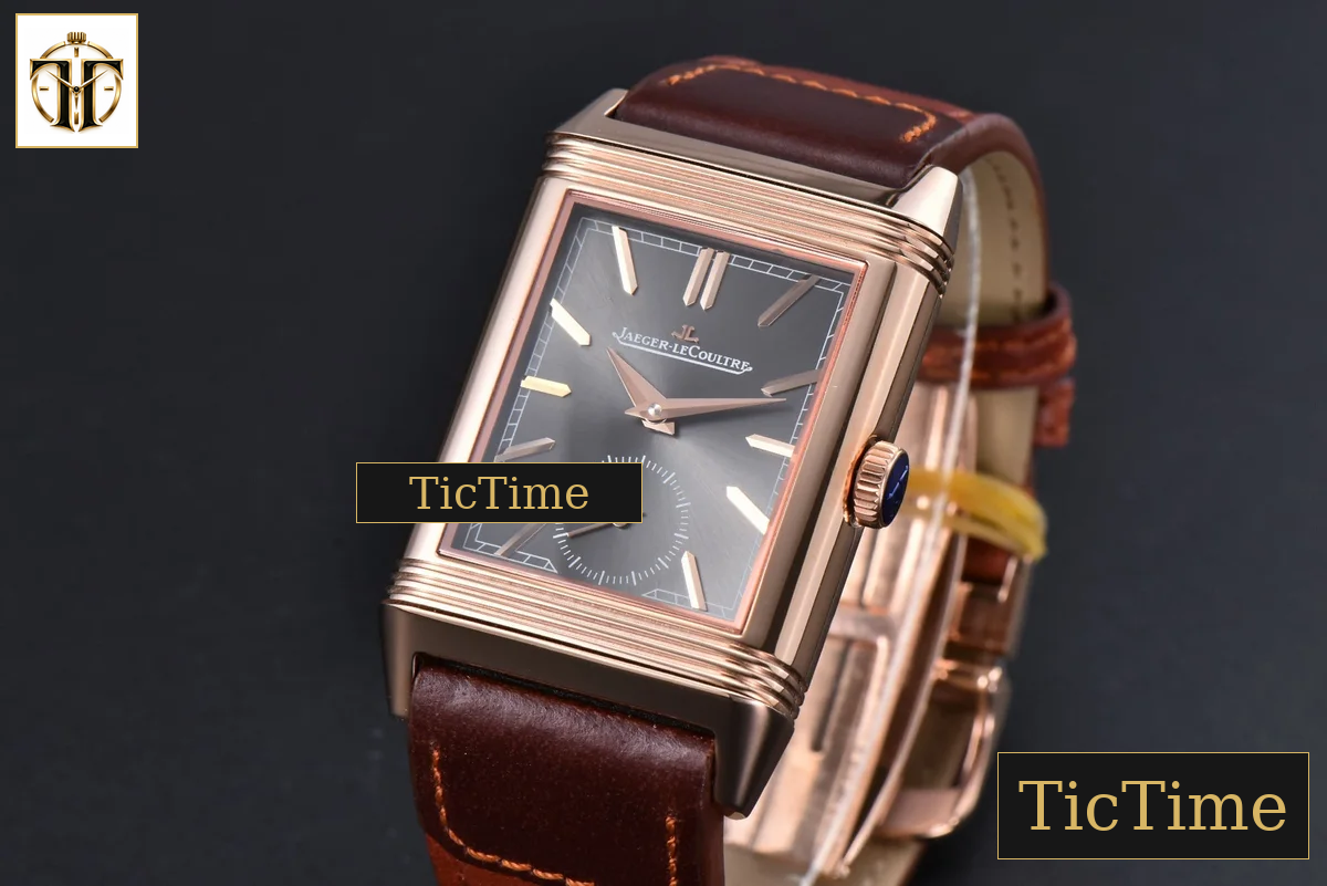 Master Reverso Tribute Small Seconds 30x47mm MGF RG Gray Dial Brown Leather Strap A854A — foto 4