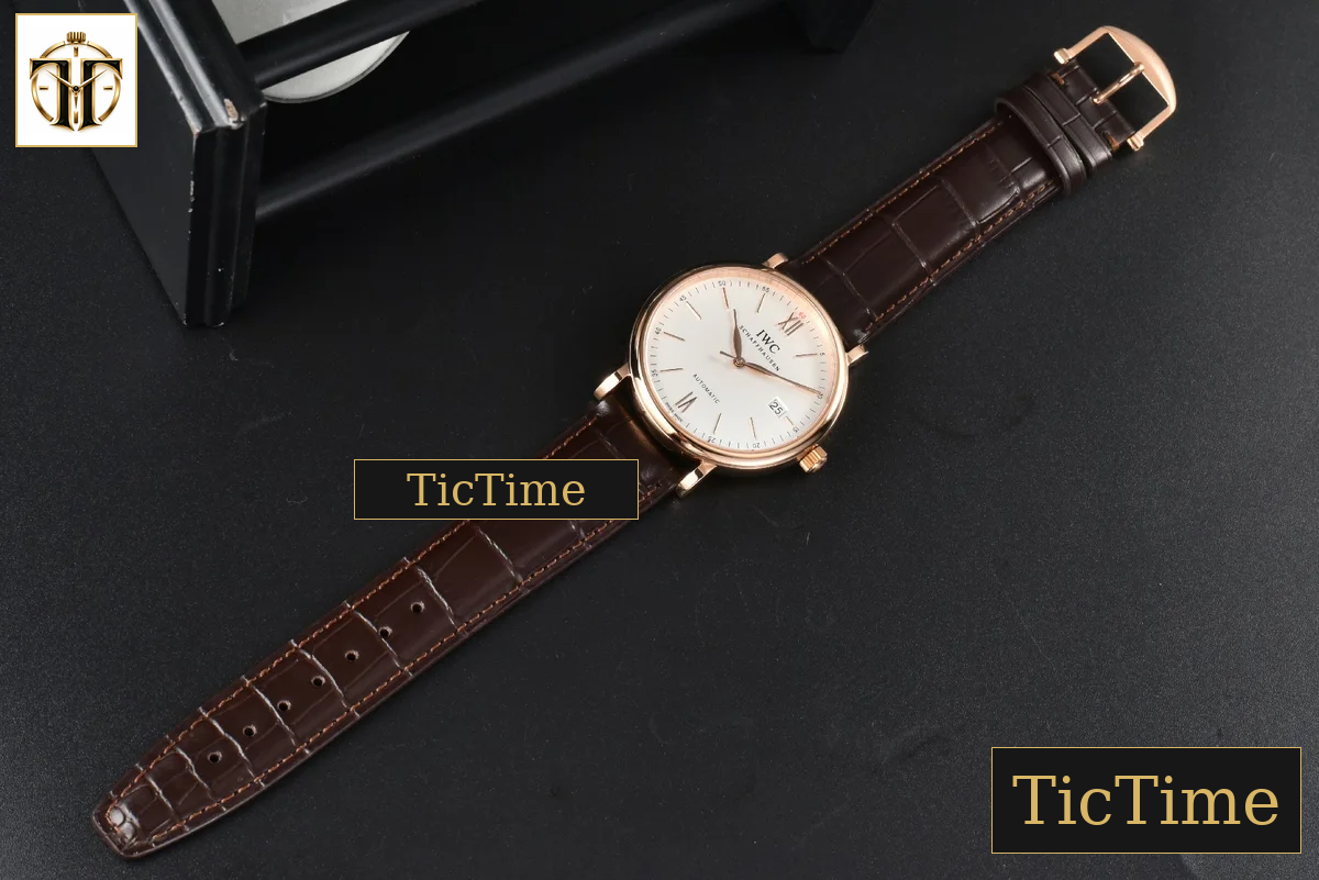 Portofino Automatic 40mm ZF RG White Dial RG Hands Brown Croc Strap A9019 — foto 26