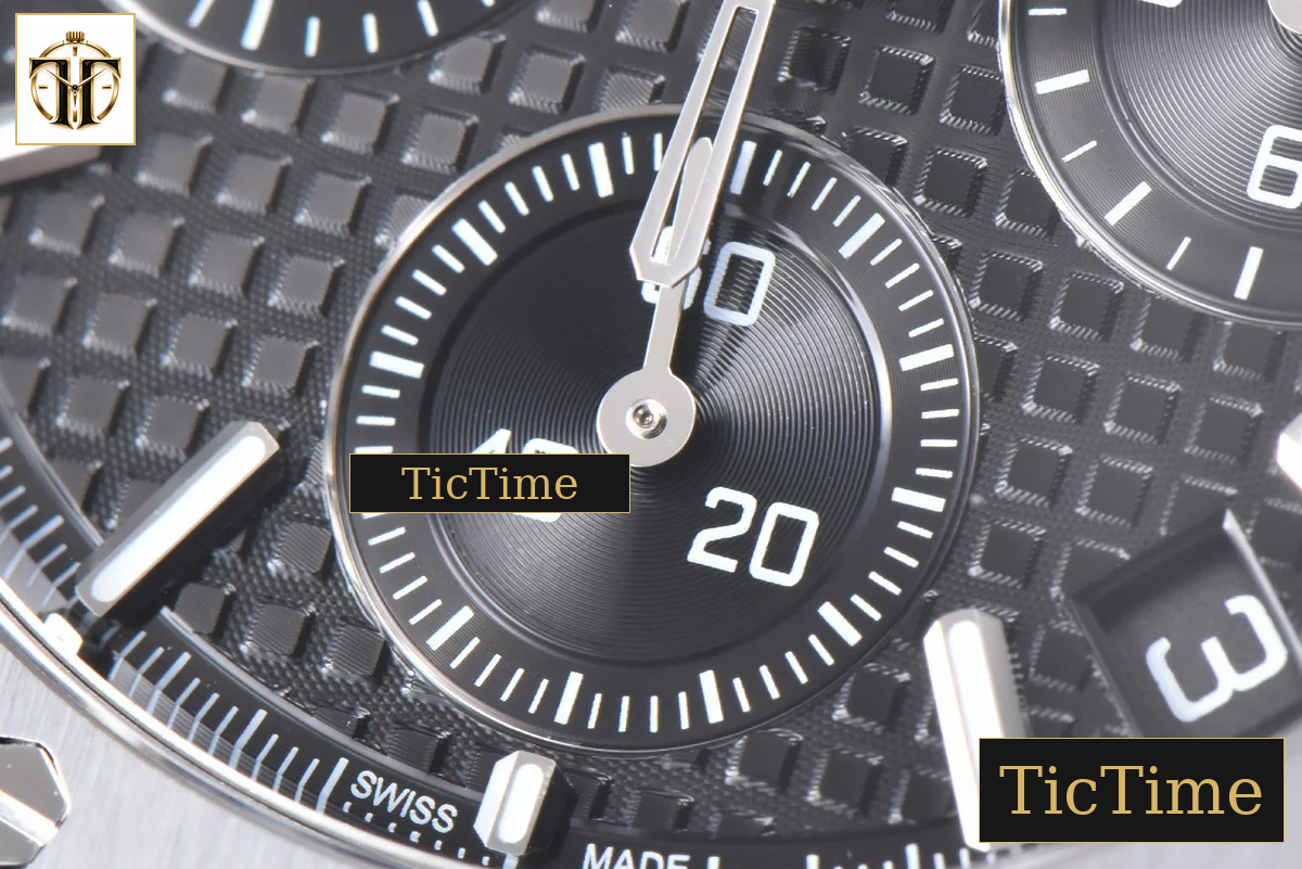 Royal Oak Chronograph 26240 41mm APSF Black Checkered Black Subdial SS Bracelet V1 SH4401 — foto 8