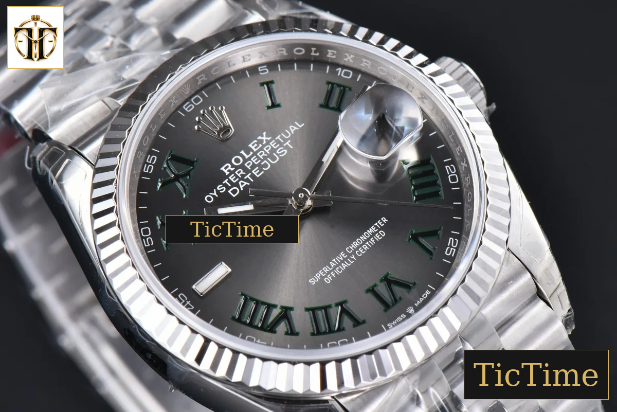 DateJust 904L Wimbeldon 36mm VSF Gray Dial Green Marker Jubilee VS3235 — foto 15