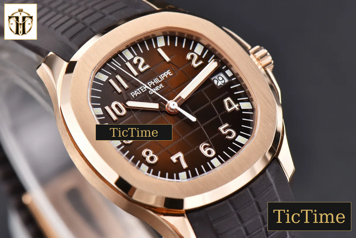 Aquanaut 5167R 40mm 3KF Black Dial Brown Rubber Strap A324 — foto 7