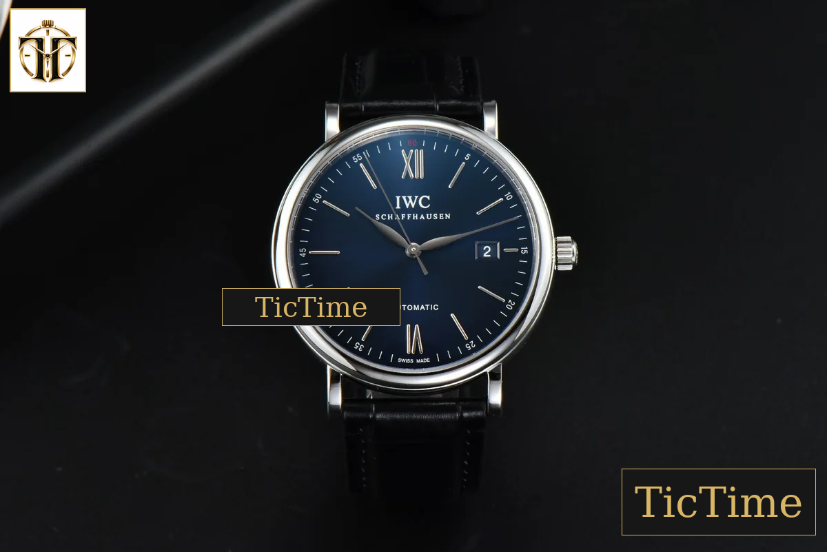 Portofino Automatic 40mm ZF Blue Dial Silver Hands Black Croc Strap A9019 — foto 3