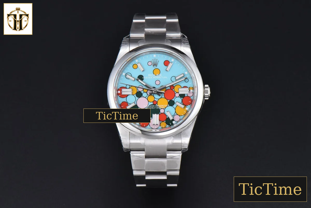 Oyster Perpetual 904L 124300 41mm VSF Tiffany Blue Celebration Ballon Dial SS Bracelet VS3235 — foto 3