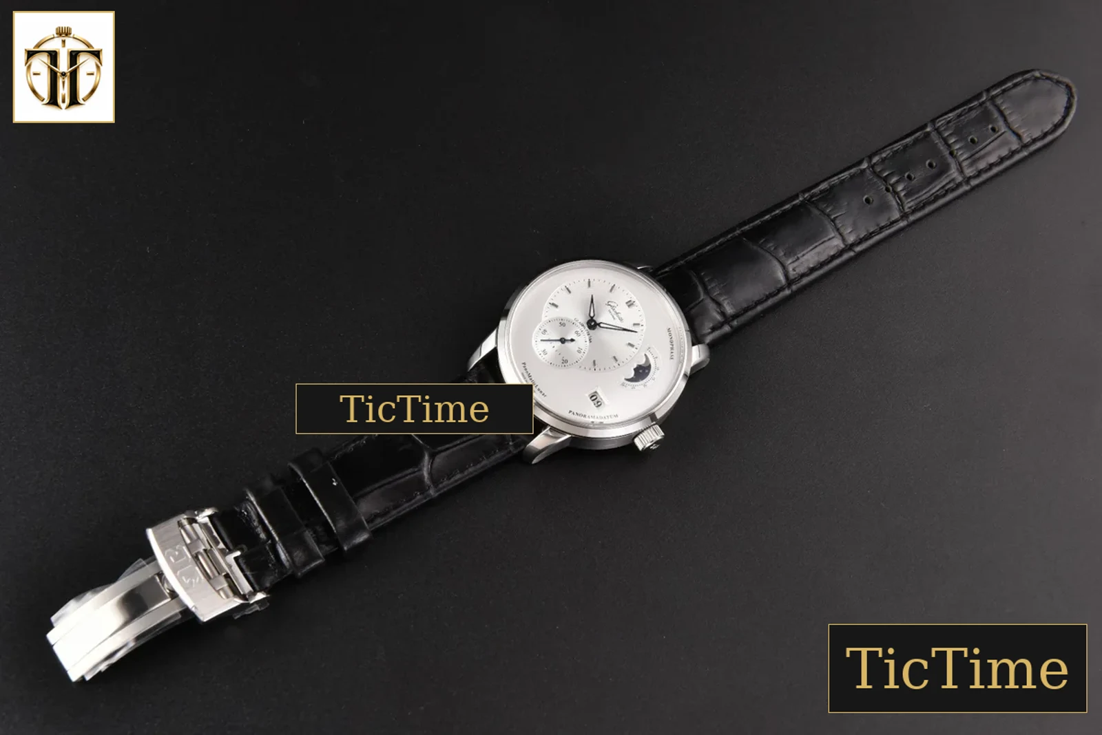 Panomatic Lunar 40mm APSF White Dial Black Leather Strap A23J — foto 39