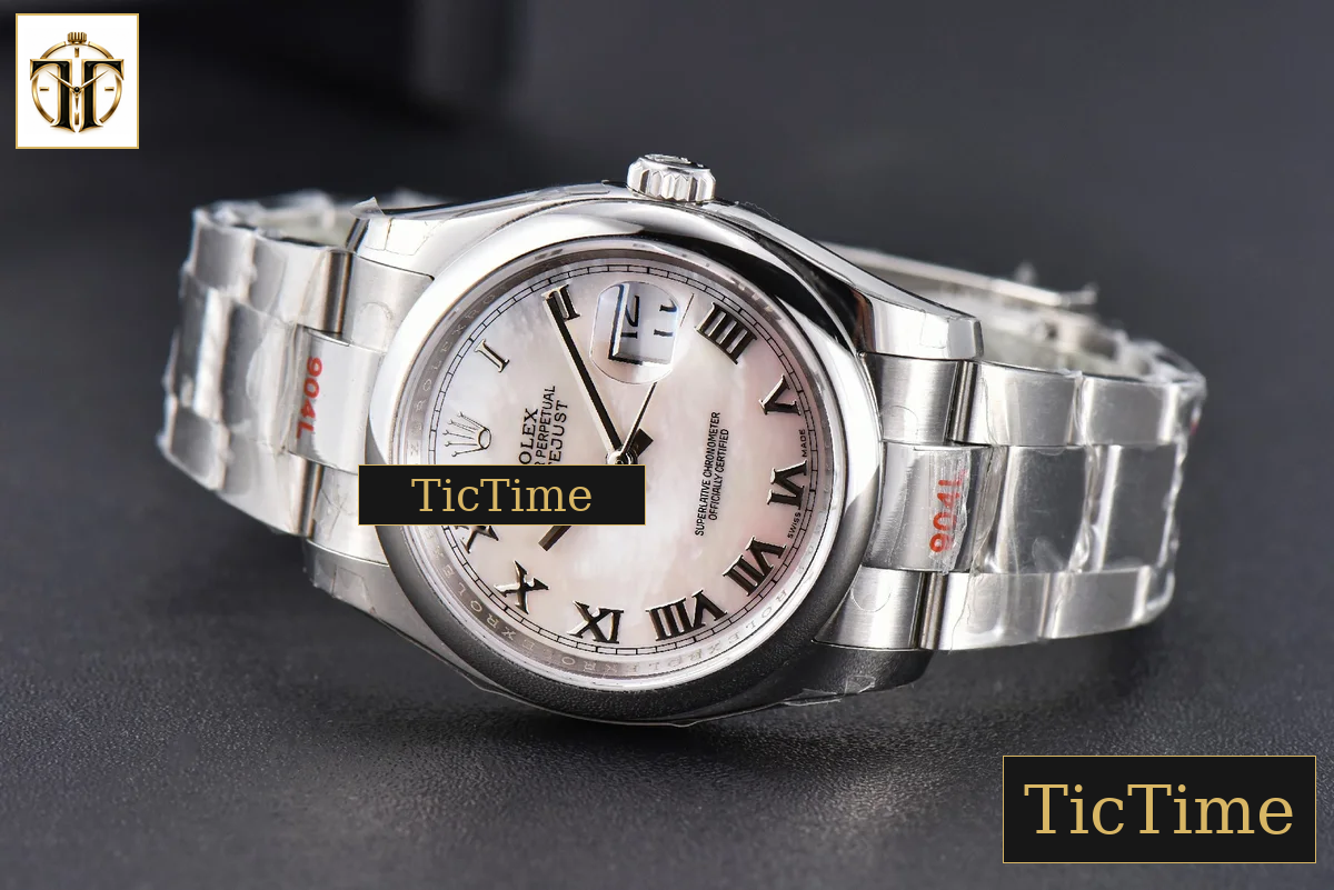DateJust 36mm GMF SS Smooth Bezel White MOP Dial Roma Marker Oyster Bracelet VR3235 — foto 13