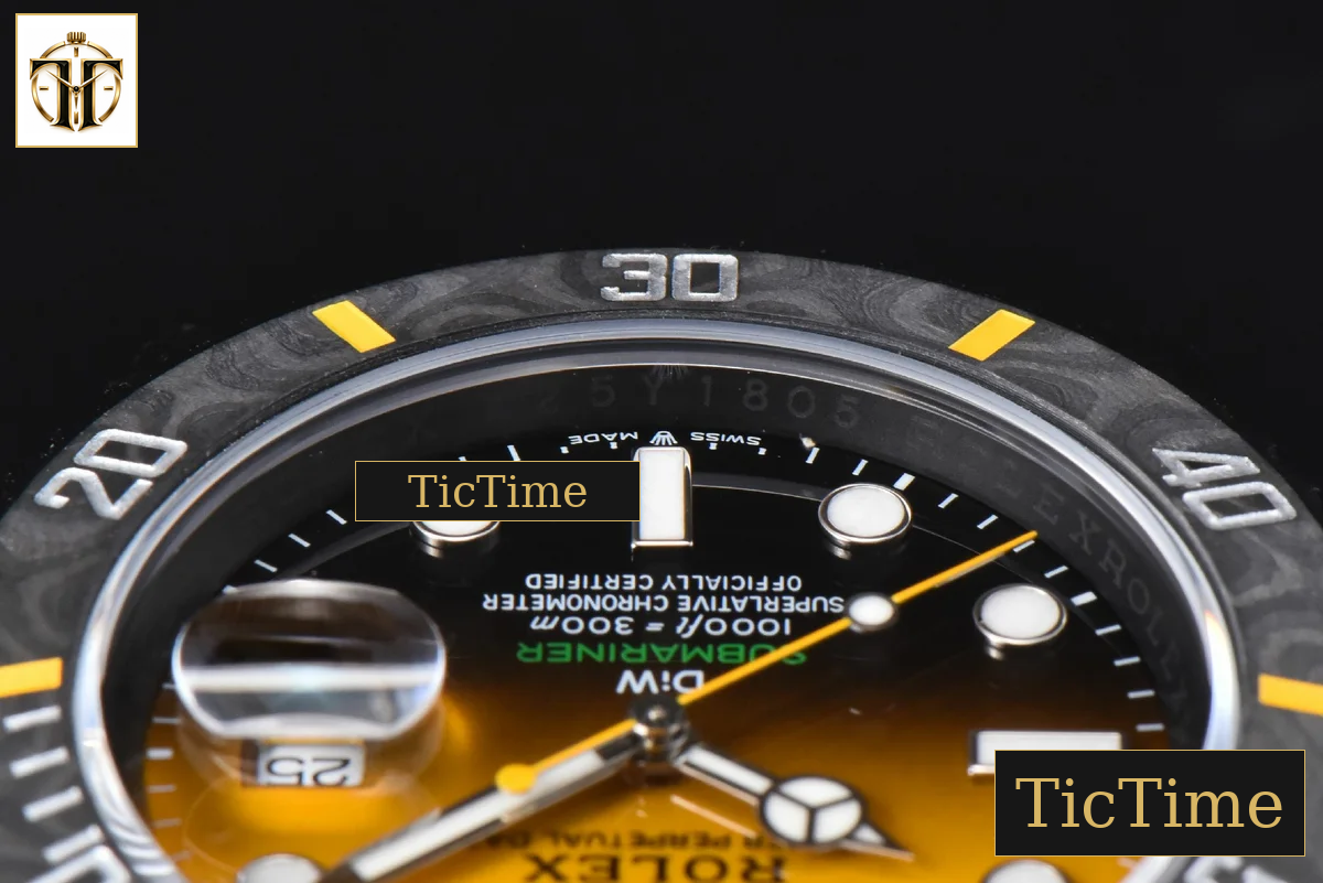 Submariner DIW DLC 41mm VSF Yellow Gradient Dial SS Bracelet VS3135 — foto 12