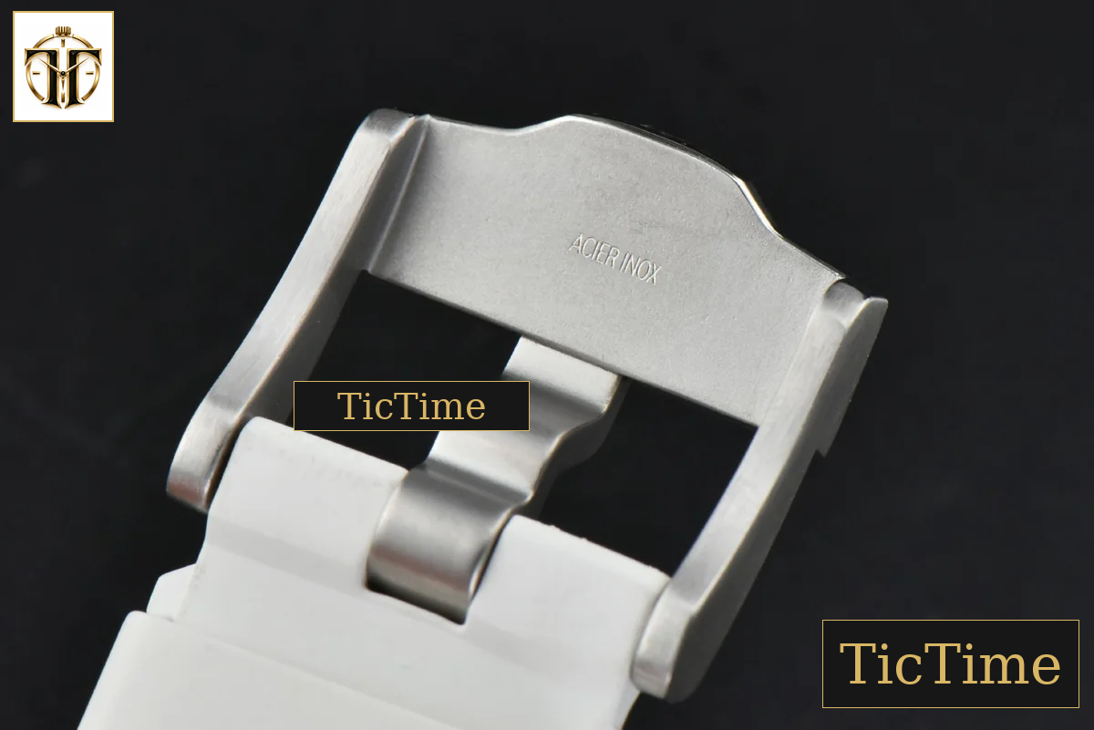 Royal Oak Offshore Ladies 33mm RXWF SS Moissanite White Dial Diamonds Bezel White Rubber Strap Swiss Quartz — foto 14