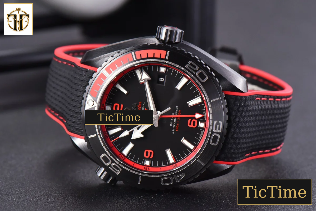 Planet Ocean Deep 45.5mm VSF Black red Ceramic Black Nylon Strap A8906 — foto 29