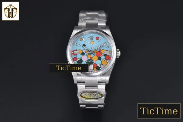 Foto frontal — Oyster Perpetual 904L 126000 36mm Clean Factory Tiffany Blue Celebration Ballon Dial SS Bracelet VR3230