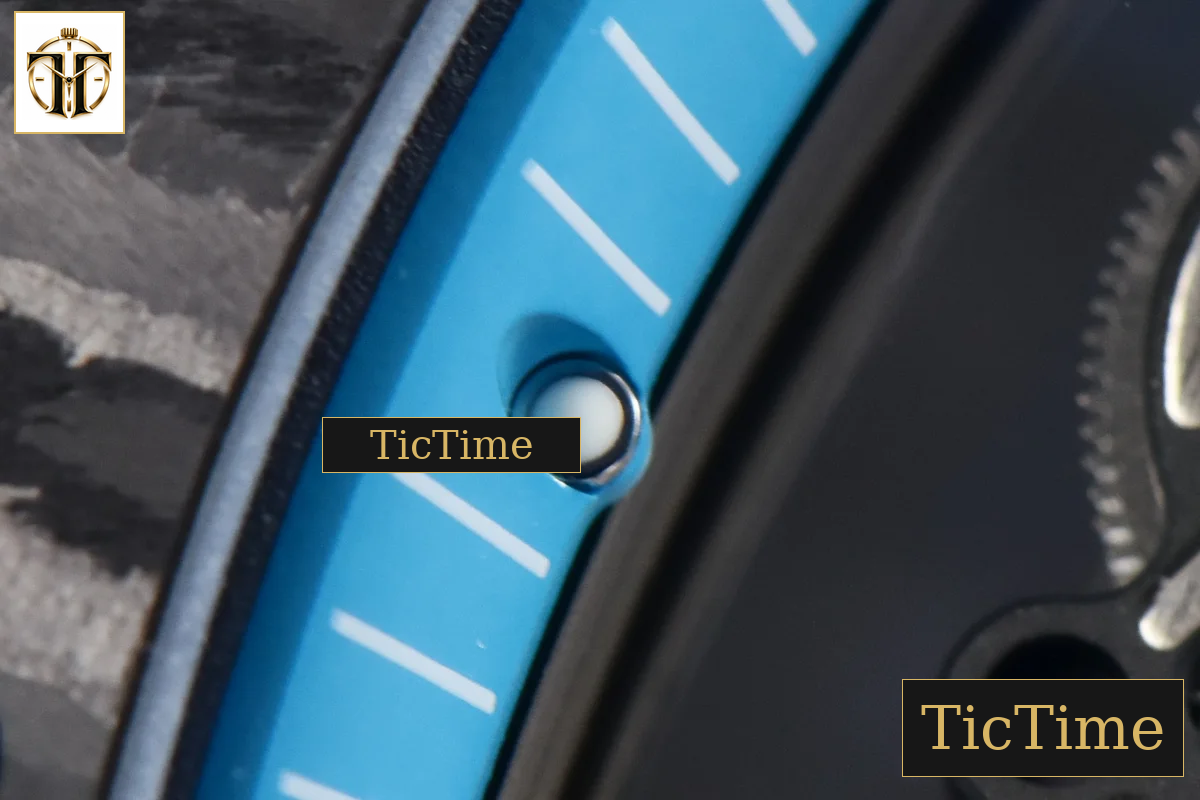 RM055 42.7mm APSF Blue Skeleton Dial Black Bezel Blue Crown White Rubber Strap RMUL2 — foto 7
