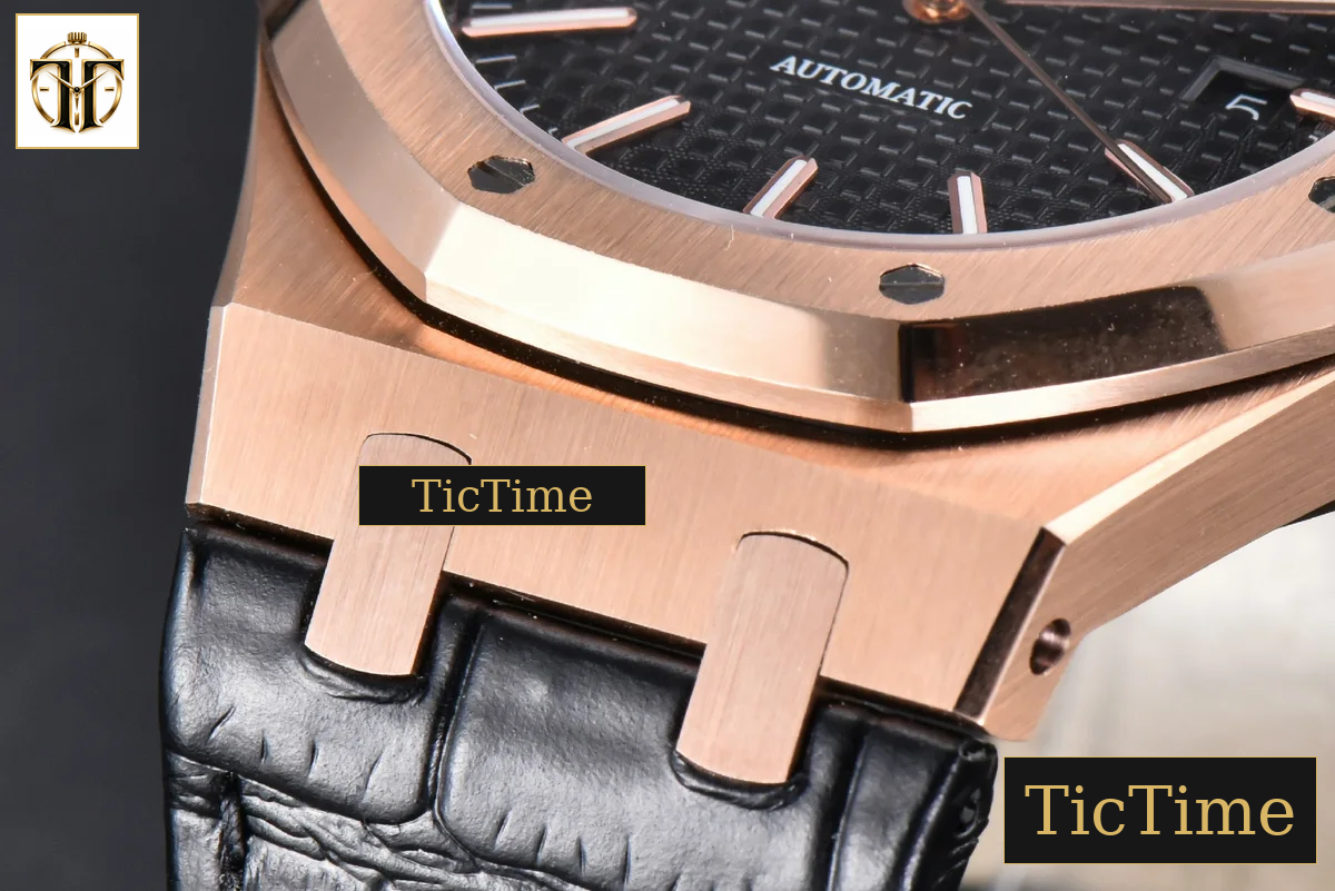 Royal Oak 15400 41mm IPF RG Black Textured Dial Black Leather Strap SA3120 — foto 10