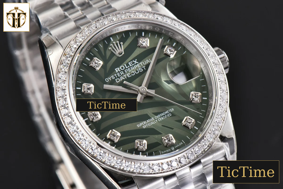 DateJust 36mm BPF Diamond Green Plam Dial Diamond Marker Jubilee Bracelet 3235 — foto 12