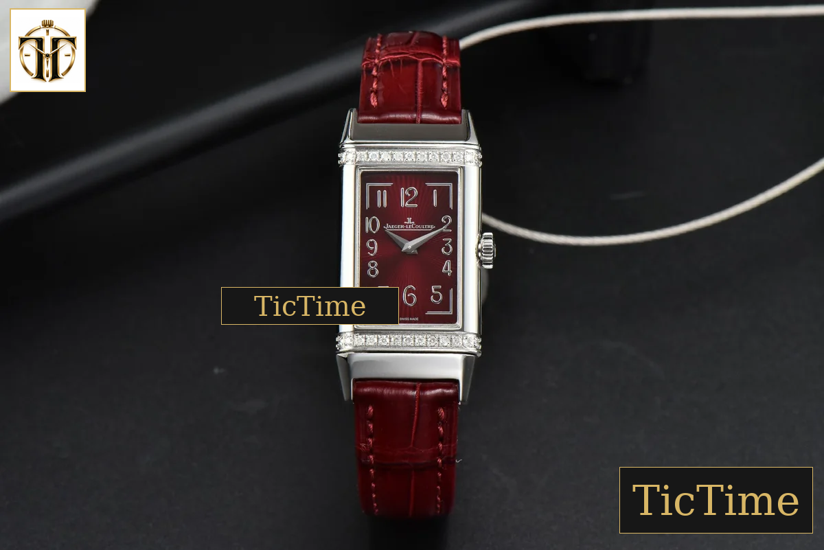 Reverso One 3288420 20mm IMF Diamond White Moissanite Red Leather Strap (wth CZ stones ) Swiss Quartz — foto 3