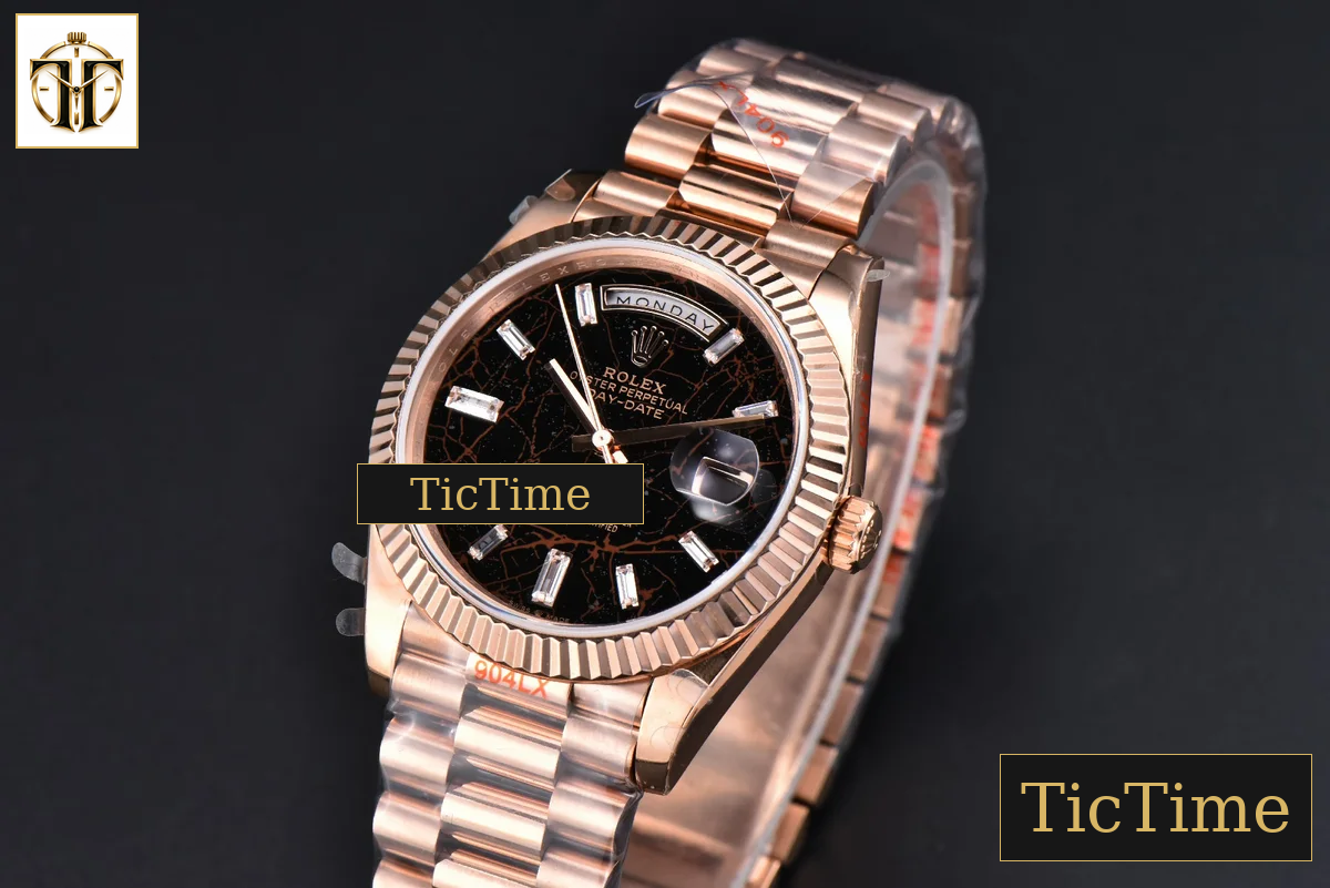 DayDate Tungsten 40mm GMF RG Sinople Dial Diamond Marker President Bracelet 165g VR3255 — foto 5