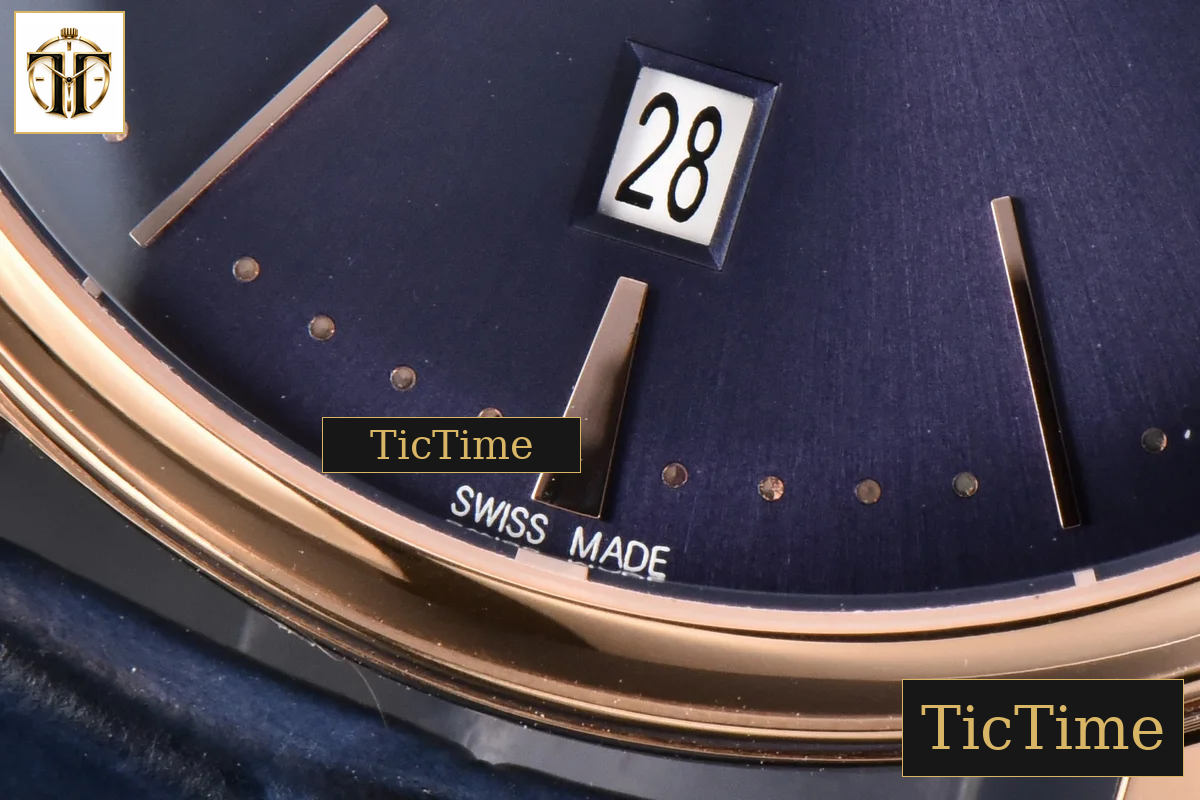 Patrimony Date 40mm ZF RG Blue Dial Blue Leather Strap Miyota 9015 — foto 6