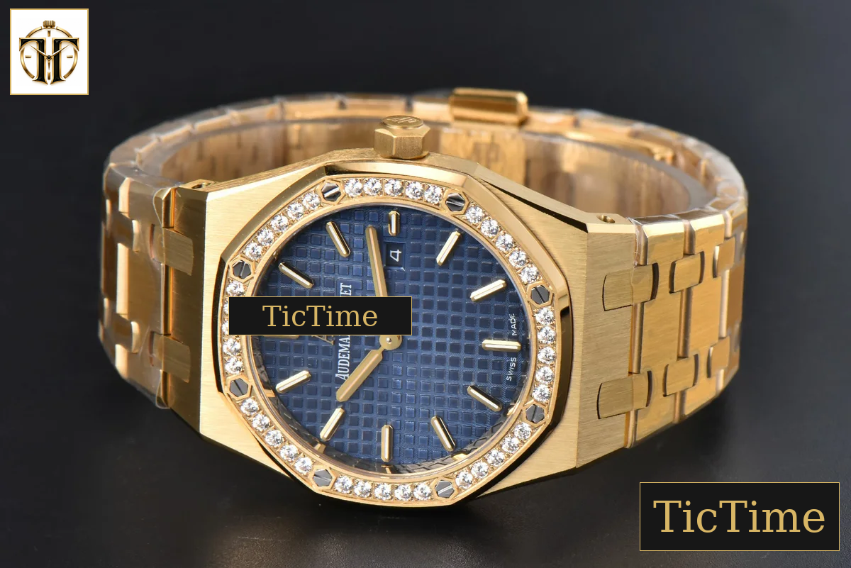 Royal Oak Ladies 67651BA 33mm ZF YG Diamond Blue Dial Blue Bracelet Quartz — foto 13