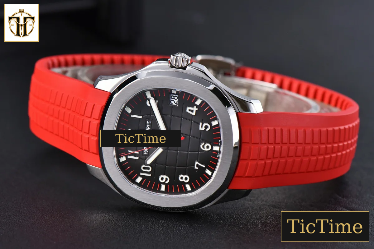 Aquanaut Singapore 5167 40mm ZF Gray Dial Red Hand Red Rubber Strap A324 — foto 12