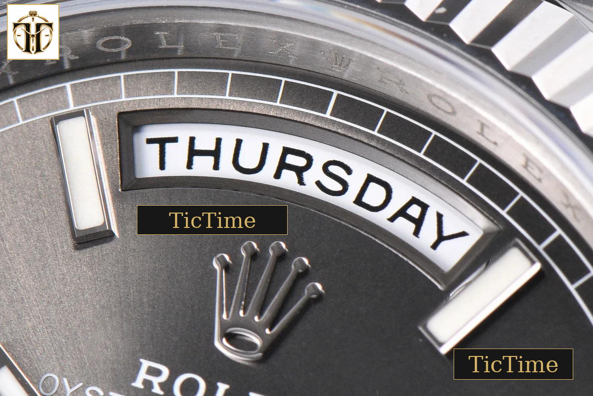 DayDate Weighted 40mm VSF Gray Dial Lume Marker President Bracelet DD3255 — foto 6