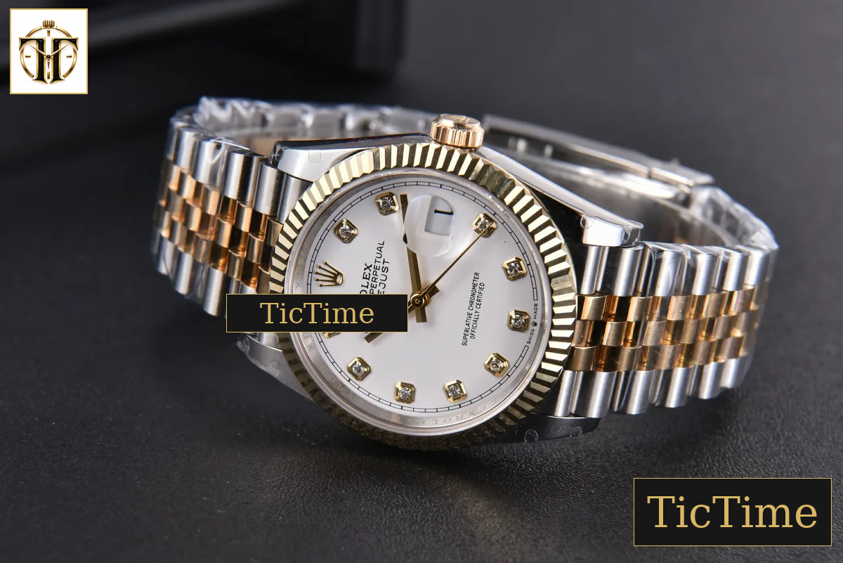 DateJust 904L 36mm GMF YG/SS Fluted Bezel White Dial Diamond Marker Jubilee Bracelet VR3235 — foto 14