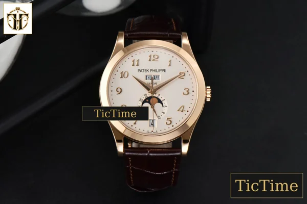 Foto frontal — Annual Calendar Moonphase 5396 38.5mm ZF RG White Digital Dial Brown Leather Strap MY9015