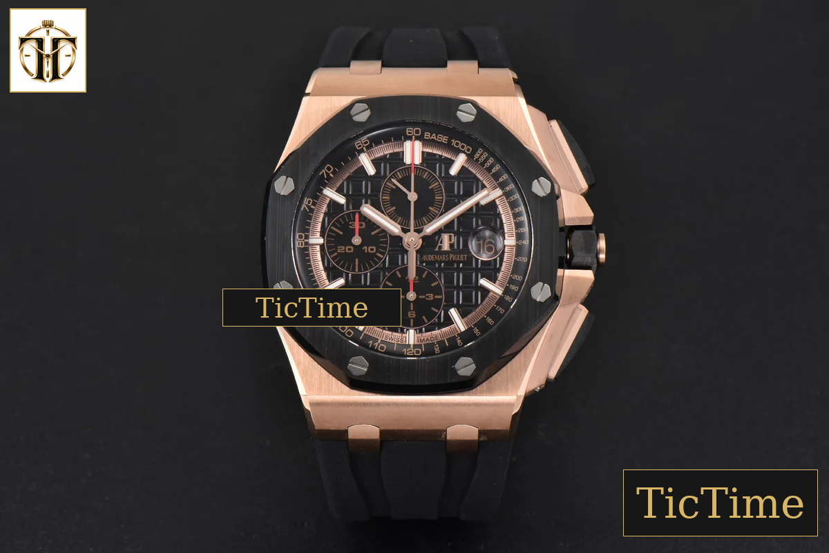 Royal Oak Offshore 44mm RSF RG Black Checkered Dial Black Subdials Rubber Strap A3126 — foto 3